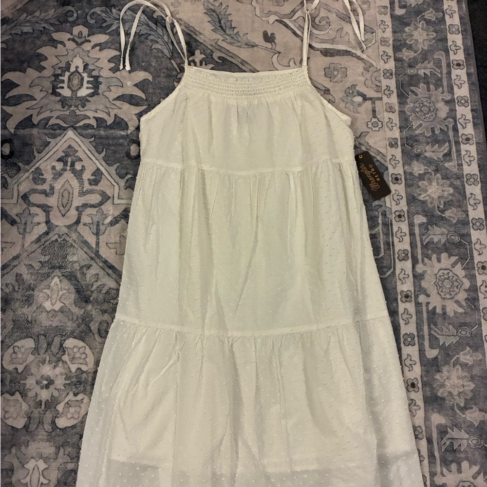 Wrangler White Eyelet Tiered Summer Dress